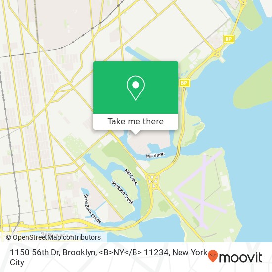 Mapa de 1150 56th Dr, Brooklyn, <B>NY< / B> 11234