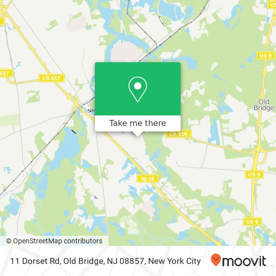 Mapa de 11 Dorset Rd, Old Bridge, NJ 08857