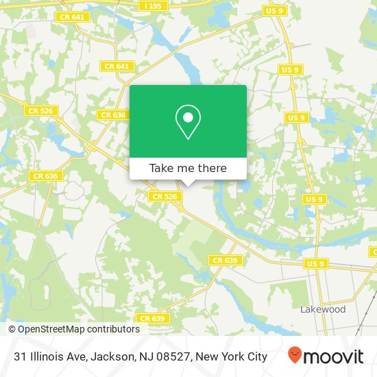 Mapa de 31 Illinois Ave, Jackson, NJ 08527