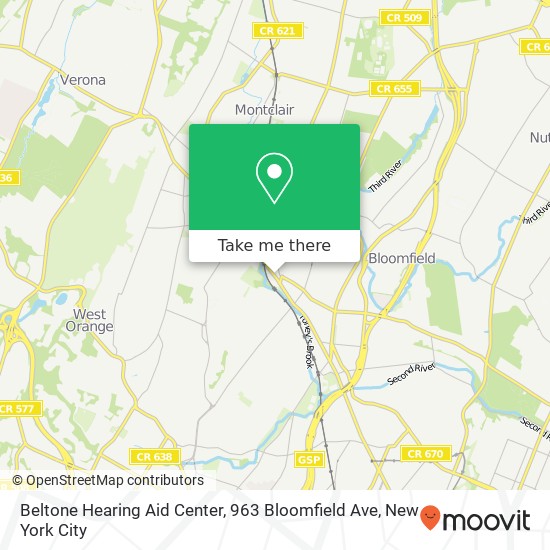 Beltone Hearing Aid Center, 963 Bloomfield Ave map