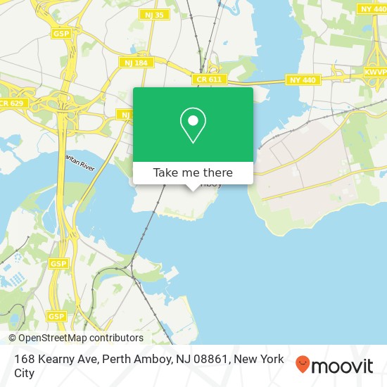 Mapa de 168 Kearny Ave, Perth Amboy, NJ 08861