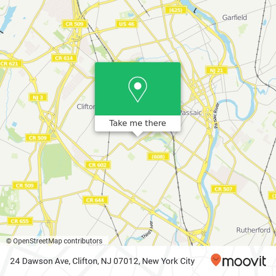 Mapa de 24 Dawson Ave, Clifton, NJ 07012