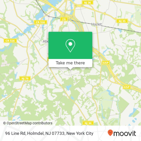 Mapa de 96 Line Rd, Holmdel, NJ 07733