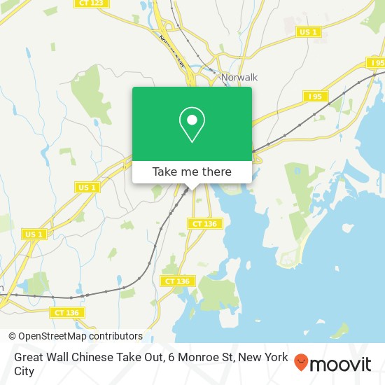 Mapa de Great Wall Chinese Take Out, 6 Monroe St