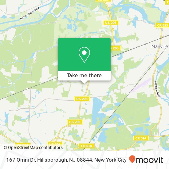 Mapa de 167 Omni Dr, Hillsborough, NJ 08844