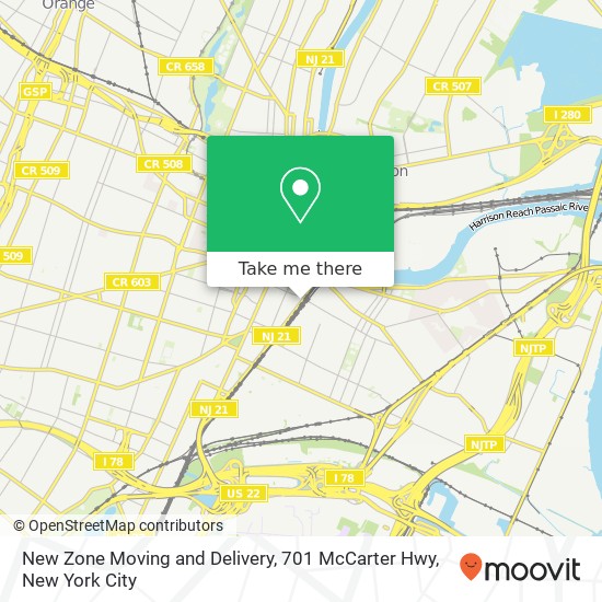 Mapa de New Zone Moving and Delivery, 701 McCarter Hwy