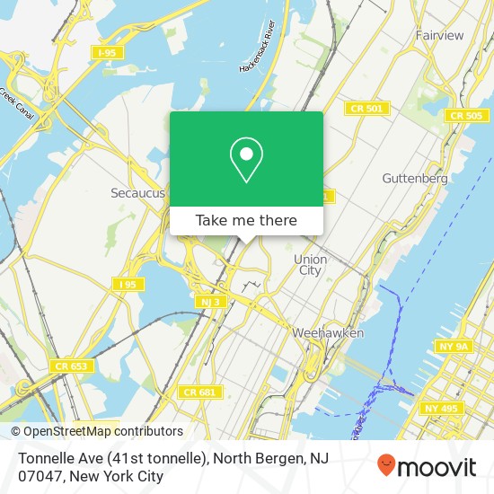 Mapa de Tonnelle Ave (41st tonnelle), North Bergen, NJ 07047