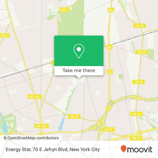 Mapa de Energy Star, 70 E Jefryn Blvd