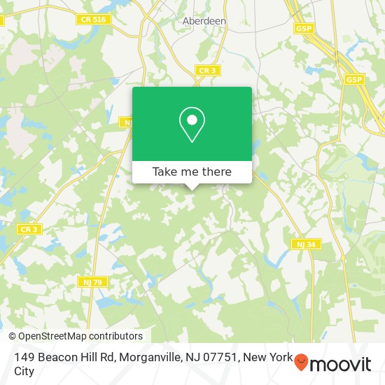 Mapa de 149 Beacon Hill Rd, Morganville, NJ 07751