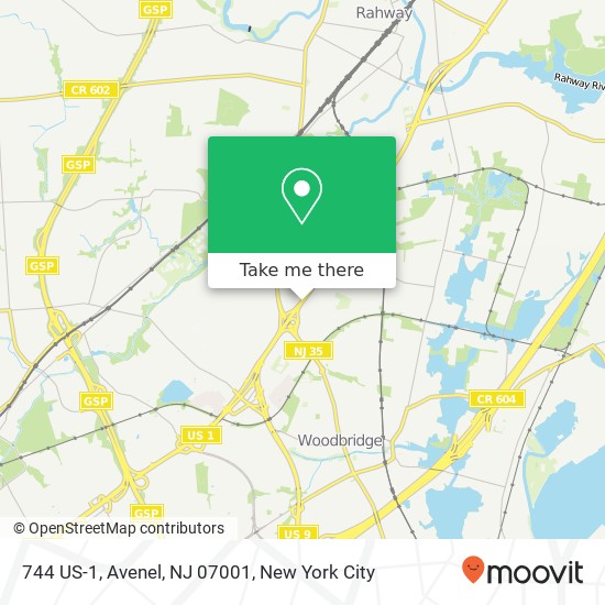 Mapa de 744 US-1, Avenel, NJ 07001