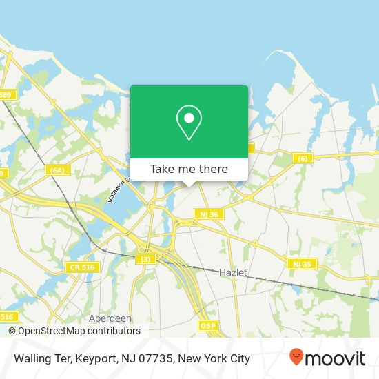 Mapa de Walling Ter, Keyport, NJ 07735