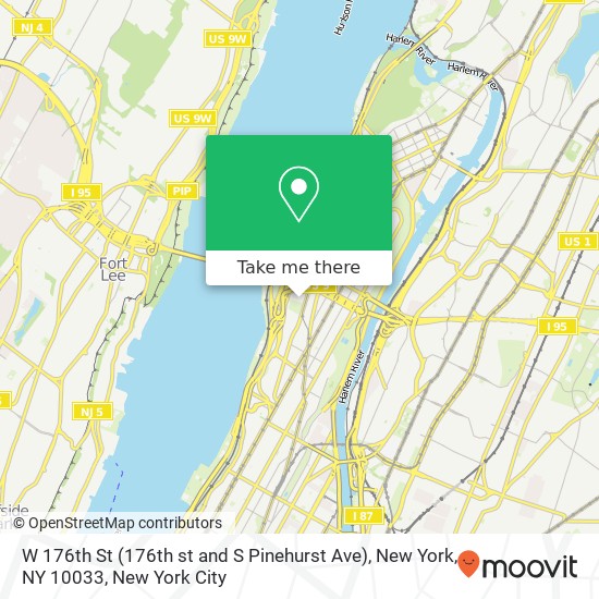 W 176th St (176th st and S Pinehurst Ave), New York, NY 10033 map