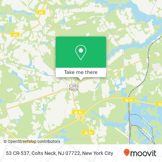 Mapa de 53 CR-537, Colts Neck, NJ 07722