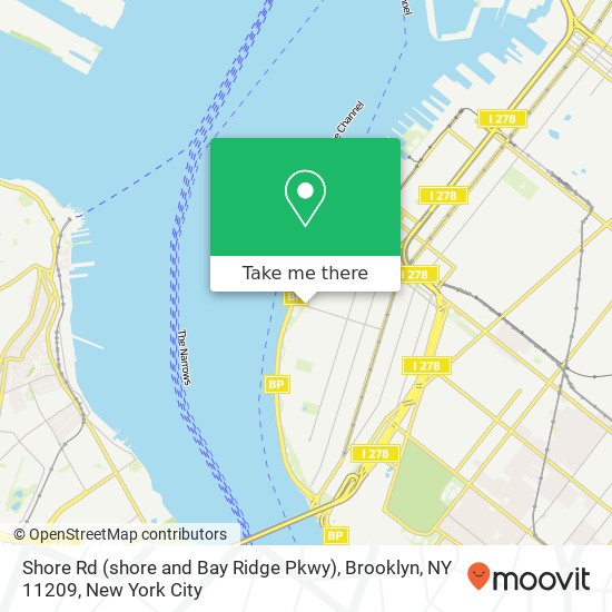 Mapa de Shore Rd (shore and Bay Ridge Pkwy), Brooklyn, NY 11209