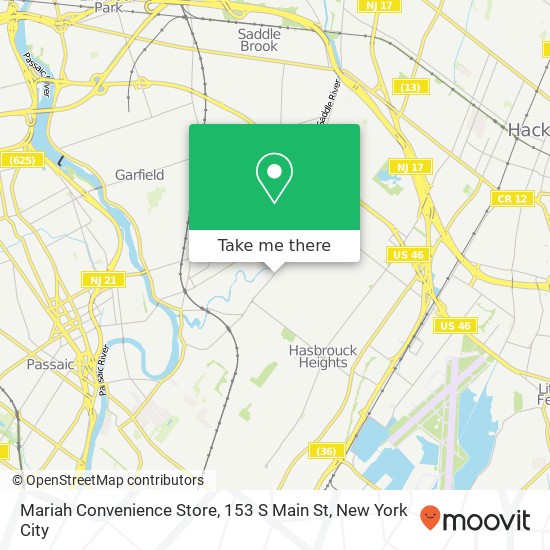 Mapa de Mariah Convenience Store, 153 S Main St