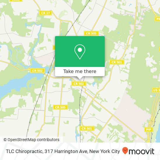 Mapa de TLC Chiropractic, 317 Harrington Ave