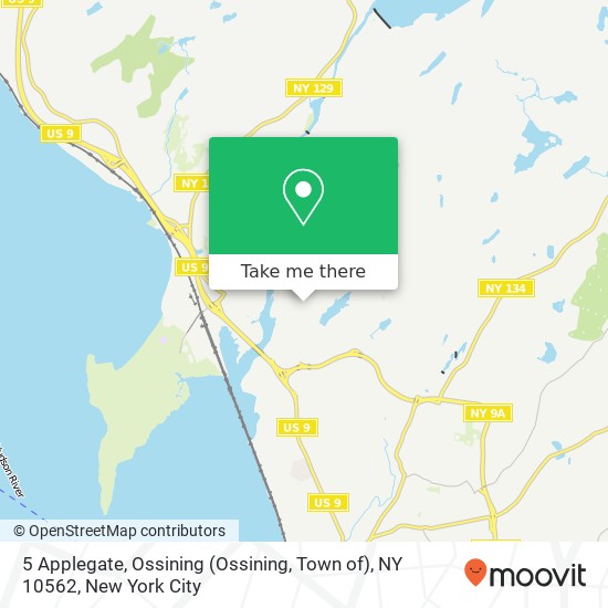 Mapa de 5 Applegate, Ossining (Ossining, Town of), NY 10562