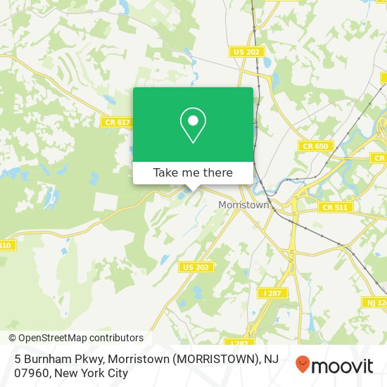 Mapa de 5 Burnham Pkwy, Morristown (MORRISTOWN), NJ 07960