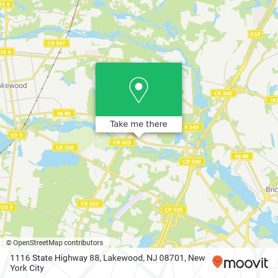 1116 State Highway 88, Lakewood, NJ 08701 map