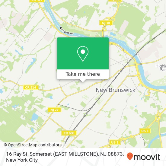 Mapa de 16 Ray St, Somerset (EAST MILLSTONE), NJ 08873