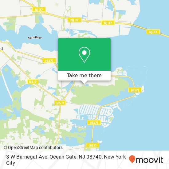 Mapa de 3 W Barnegat Ave, Ocean Gate, NJ 08740