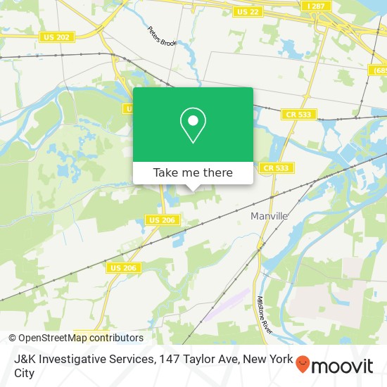 Mapa de J&K Investigative Services, 147 Taylor Ave