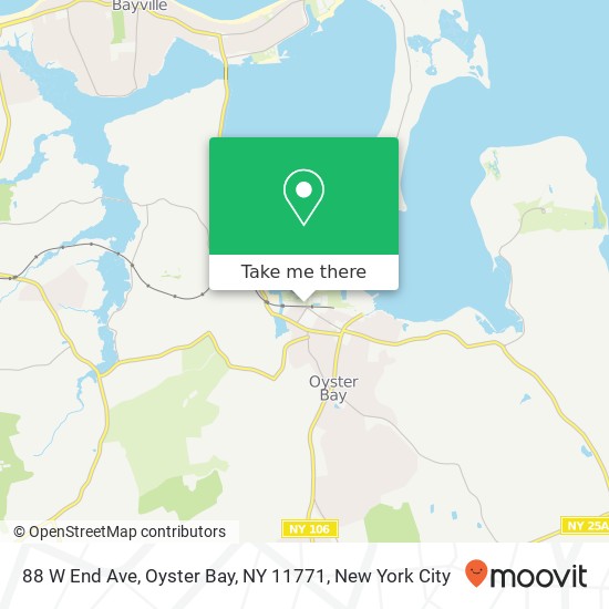 Mapa de 88 W End Ave, Oyster Bay, NY 11771