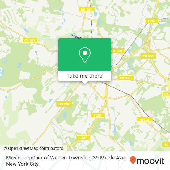 Mapa de Music Together of Warren Township, 39 Maple Ave