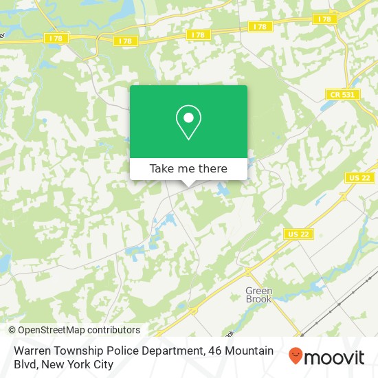 Mapa de Warren Township Police Department, 46 Mountain Blvd
