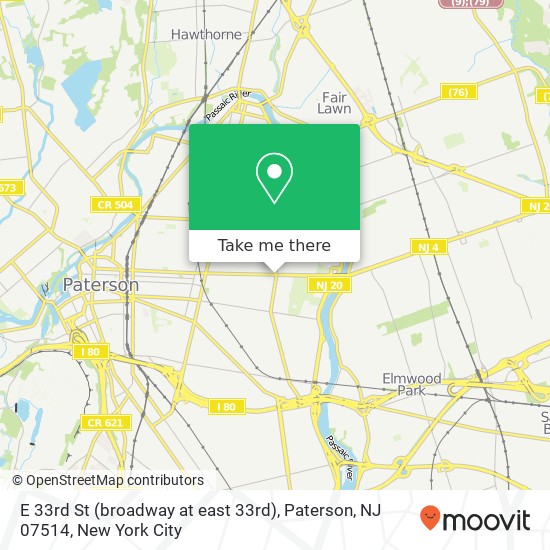E 33rd St (broadway at east 33rd), Paterson, NJ 07514 map