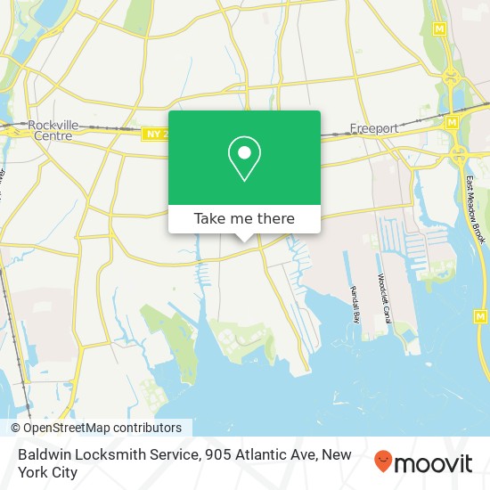 Mapa de Baldwin Locksmith Service, 905 Atlantic Ave