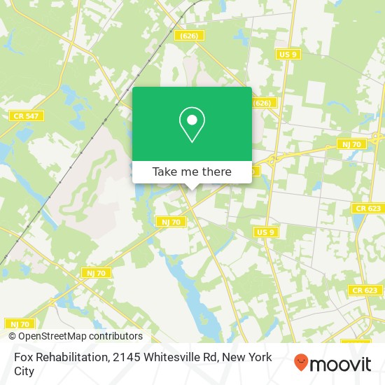 Fox Rehabilitation, 2145 Whitesville Rd map