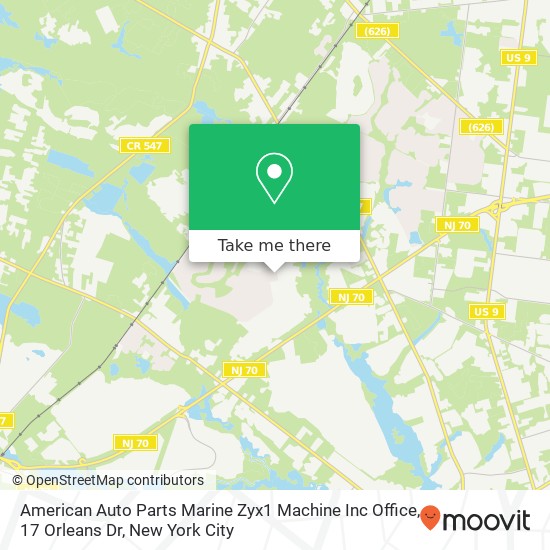 Mapa de American Auto Parts Marine Zyx1 Machine Inc Office, 17 Orleans Dr