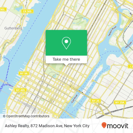 Mapa de Ashley Realty, 872 Madison Ave