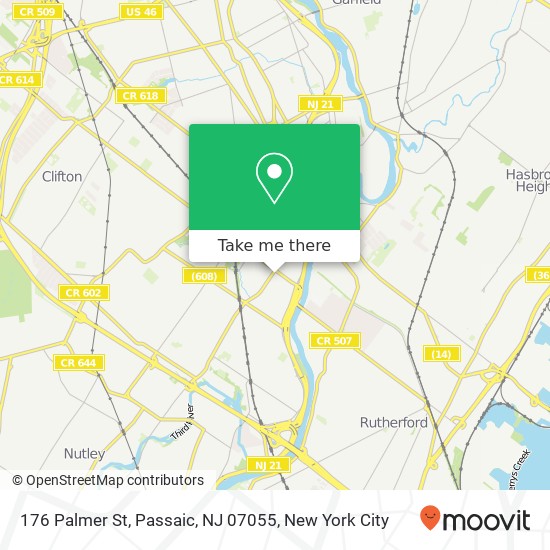 Mapa de 176 Palmer St, Passaic, NJ 07055