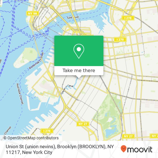 Mapa de Union St (union nevins), Brooklyn (BROOKLYN), NY 11217