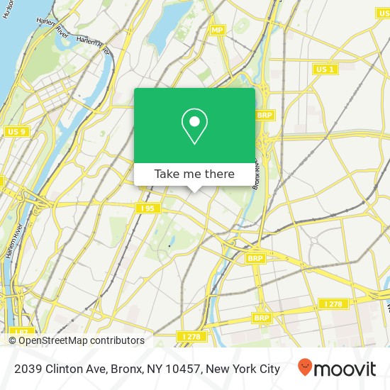 Mapa de 2039 Clinton Ave, Bronx, NY 10457