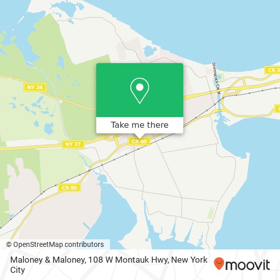 Mapa de Maloney & Maloney, 108 W Montauk Hwy