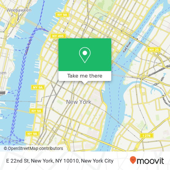 E 22nd St, New York, NY 10010 map