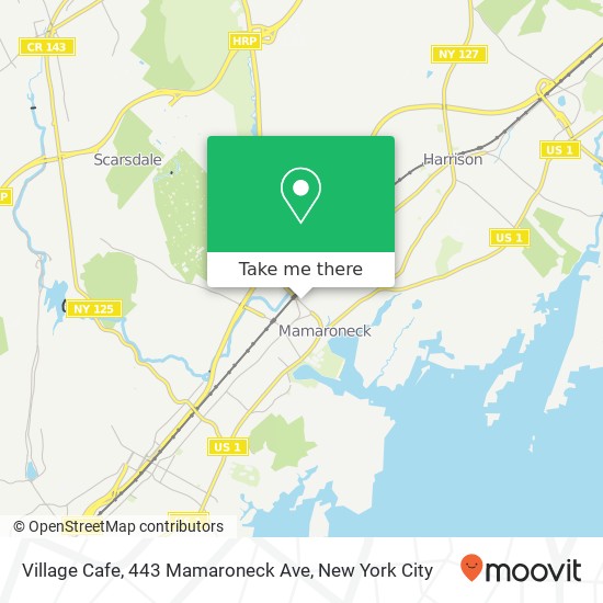 Mapa de Village Cafe, 443 Mamaroneck Ave