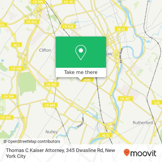 Mapa de Thomas C Kaiser Attorney, 345 Dwasline Rd