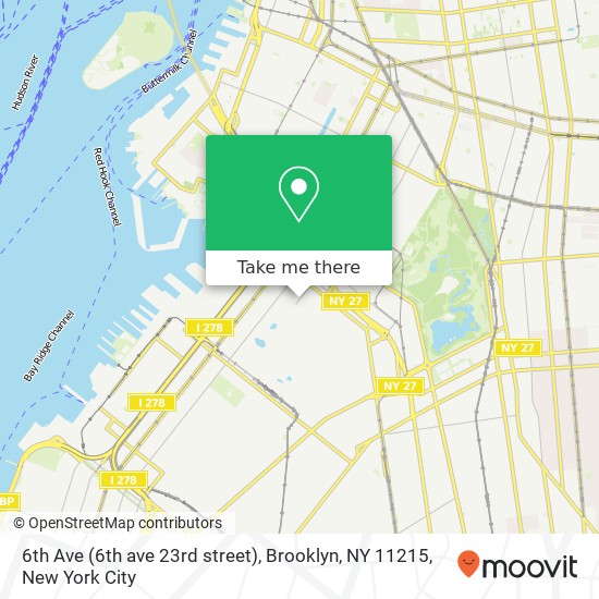 Mapa de 6th Ave (6th ave 23rd street), Brooklyn, NY 11215