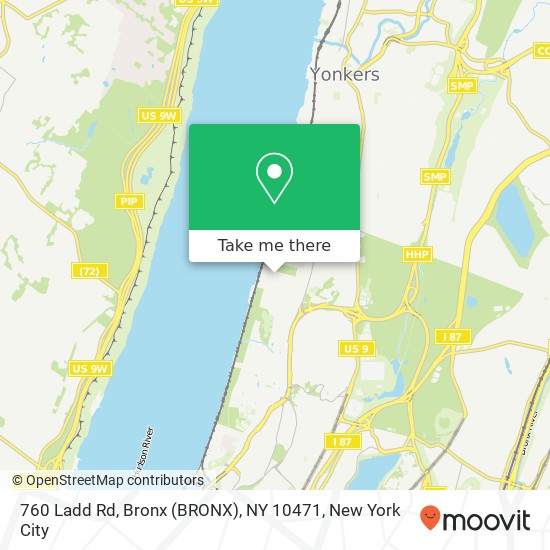 Mapa de 760 Ladd Rd, Bronx (BRONX), NY 10471