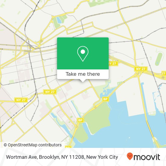 Mapa de Wortman Ave, Brooklyn, NY 11208