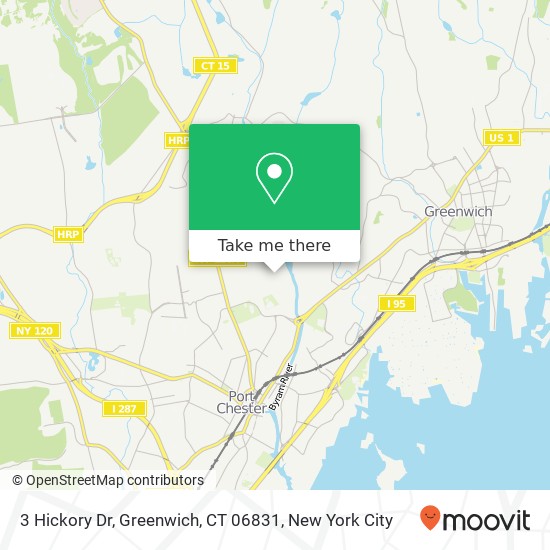 Mapa de 3 Hickory Dr, Greenwich, CT 06831