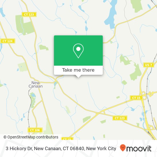 Mapa de 3 Hickory Dr, New Canaan, CT 06840