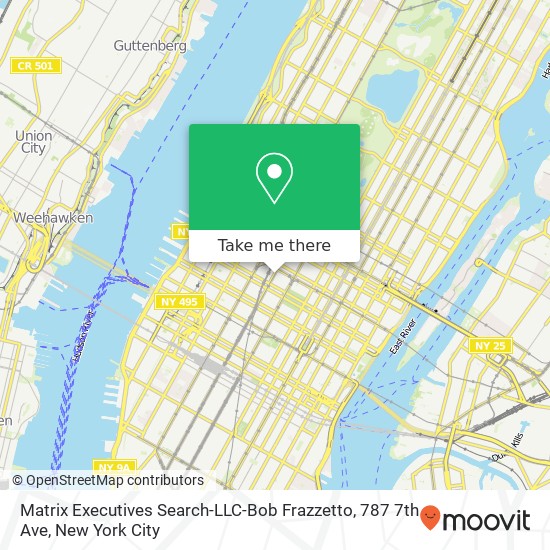 Matrix Executives Search-LLC-Bob Frazzetto, 787 7th Ave map