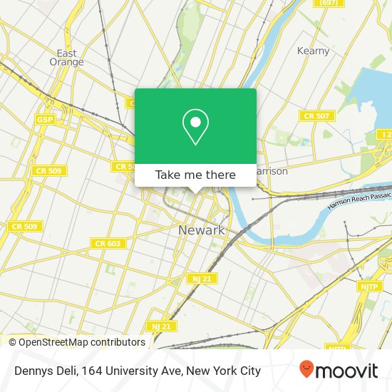 Mapa de Dennys Deli, 164 University Ave
