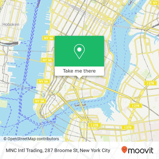 Mapa de MNC Intl Trading, 287 Broome St