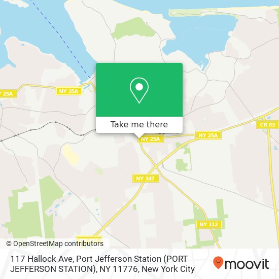 Mapa de 117 Hallock Ave, Port Jefferson Station (PORT JEFFERSON STATION), NY 11776